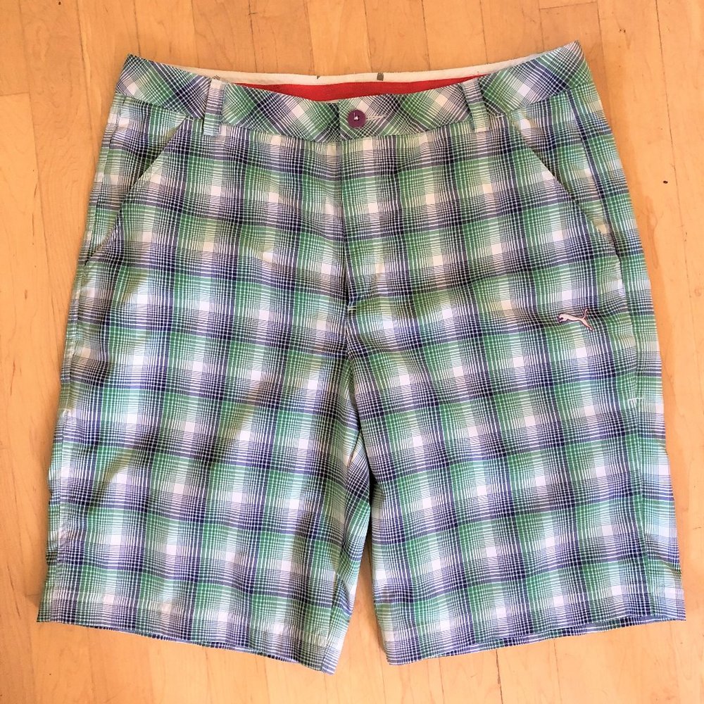 Men's Plaid PUMA GOLF Shorts